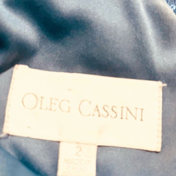 Oleg Cassini Sequin blue gray Cocktail prom Vegas Dress size 2 - Picture 10 of 13